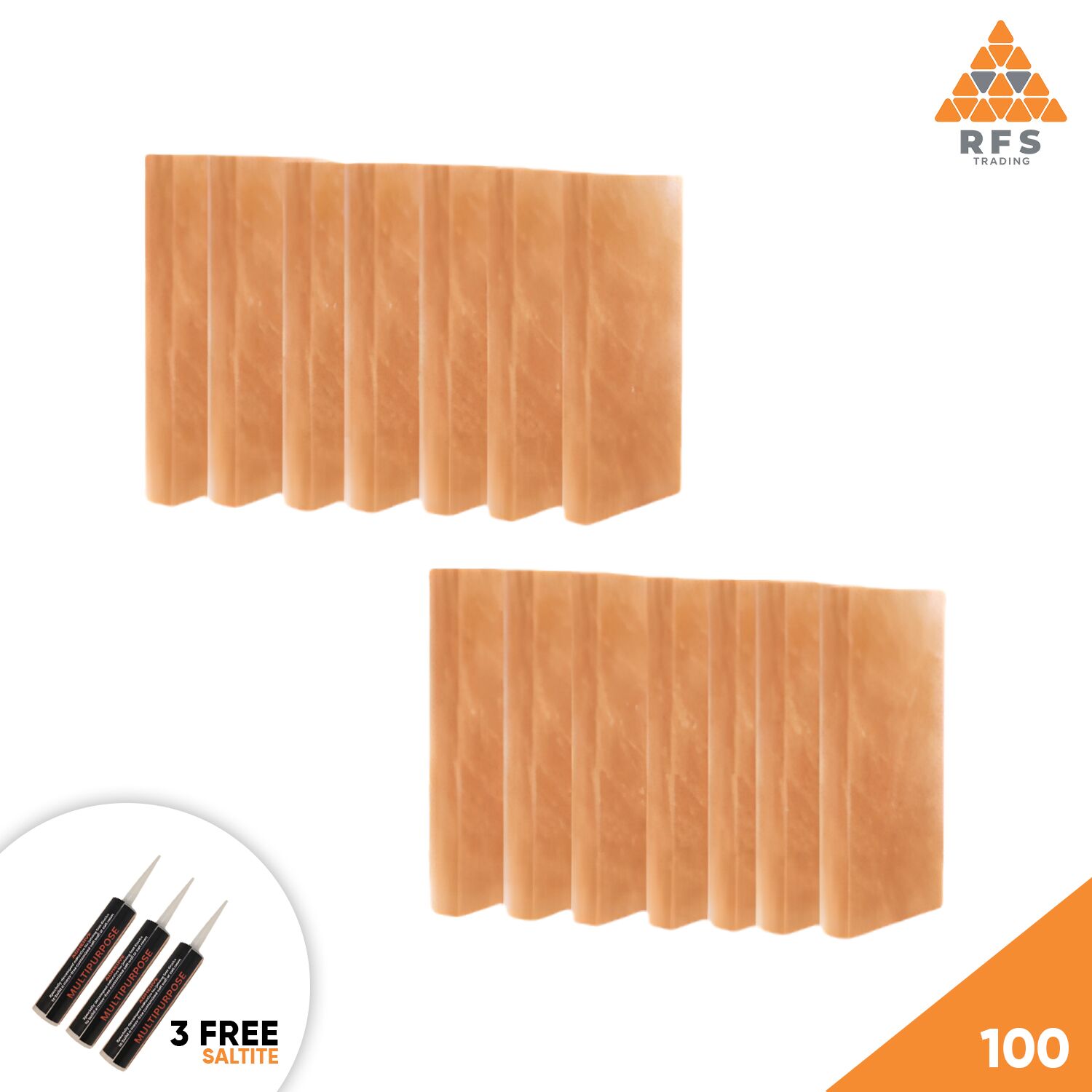 Wholesale Himalayan pink salt tiles pack of 100 for spa walls, sauna, and wellness interior design