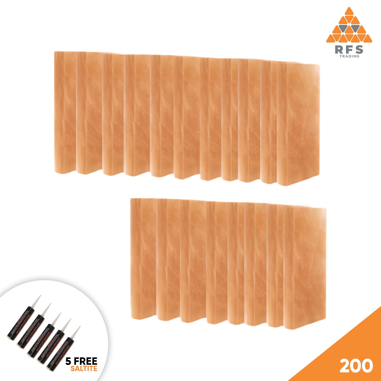 8″ x 4″ x 1″ – Pack 200 Pink salt tiles pack of 200 for spa walls, sauna, and wellness interior decor