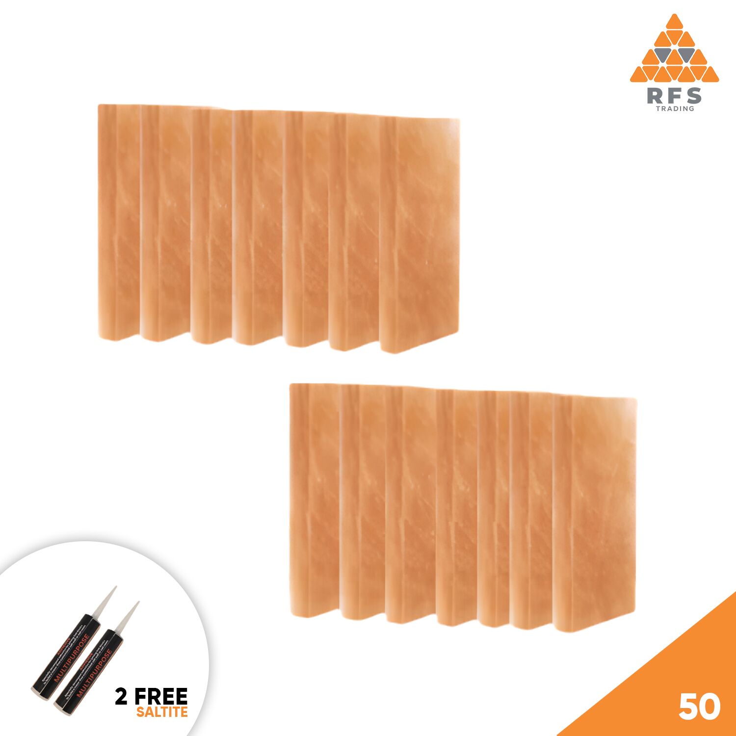 8″ x 4″ x 1″ – Pack 50 Himalayan pink salt blocks pack of 50 for spa walls, sauna, and wellness interior decor