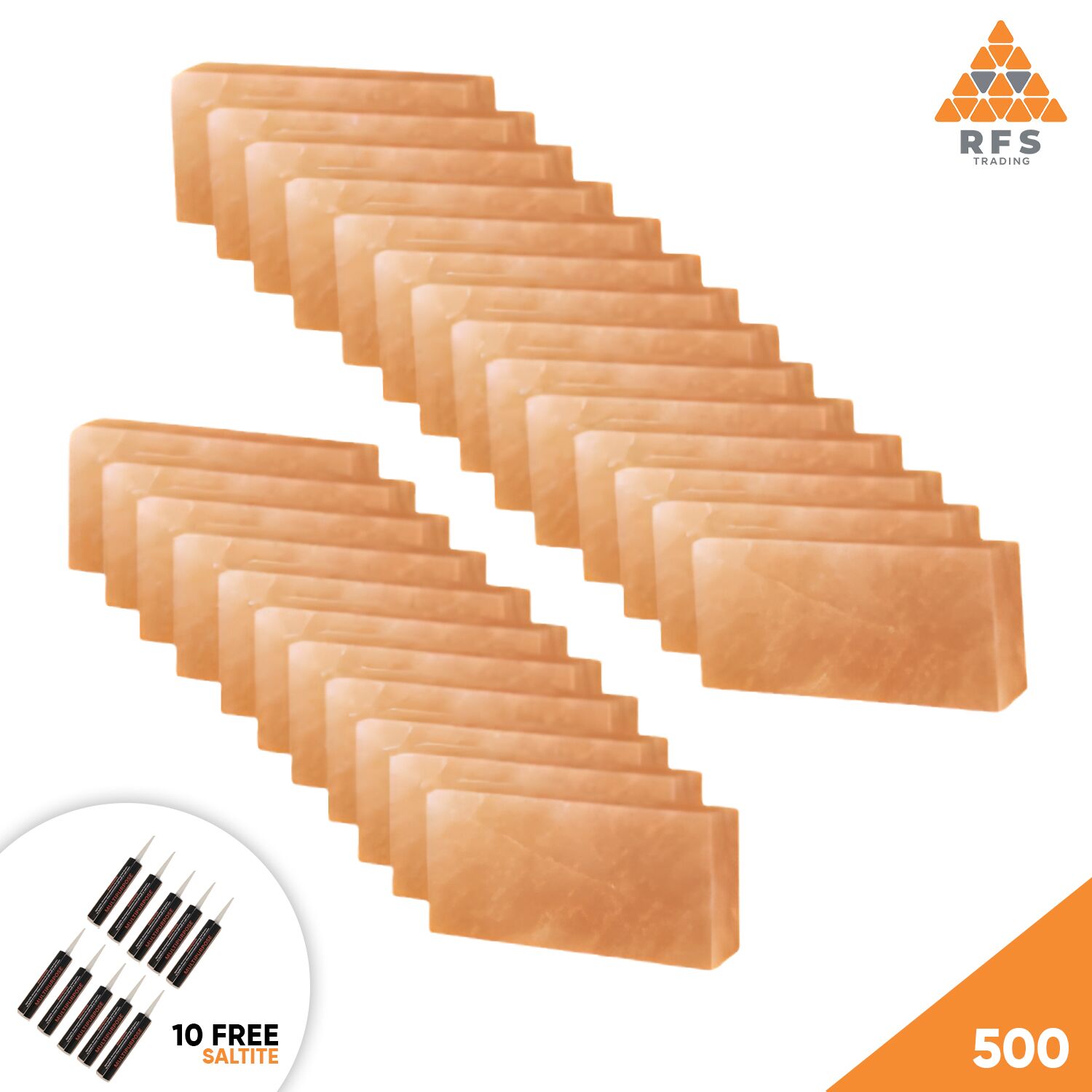 8″ x 4″ x 2″ – Pack 500 Himalayan pink salt blocks pack of 500 for spa, sauna, salt wall construction, and wellness interiors