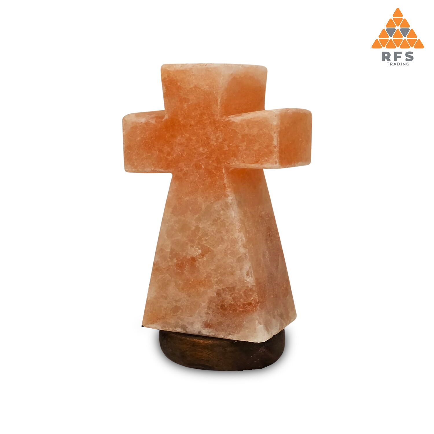 Himalayan cross sign lamp made from natural pink salt for decorative ambient home lighting